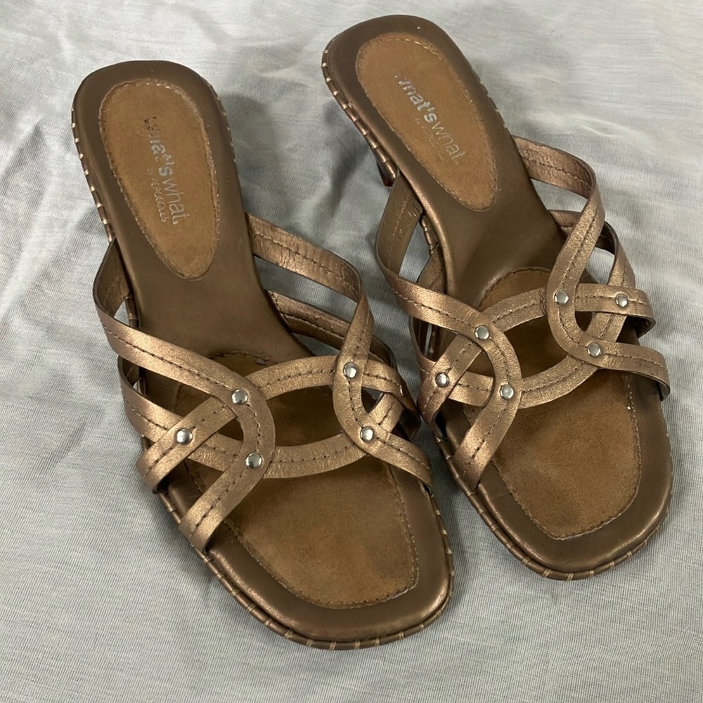 Aerosoles size 6 Womens - bronze Leather upper Mules